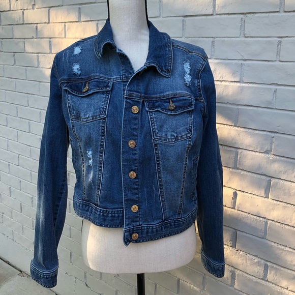 Celebrity Pink Jackets & Blazers - Distressed jean jacket